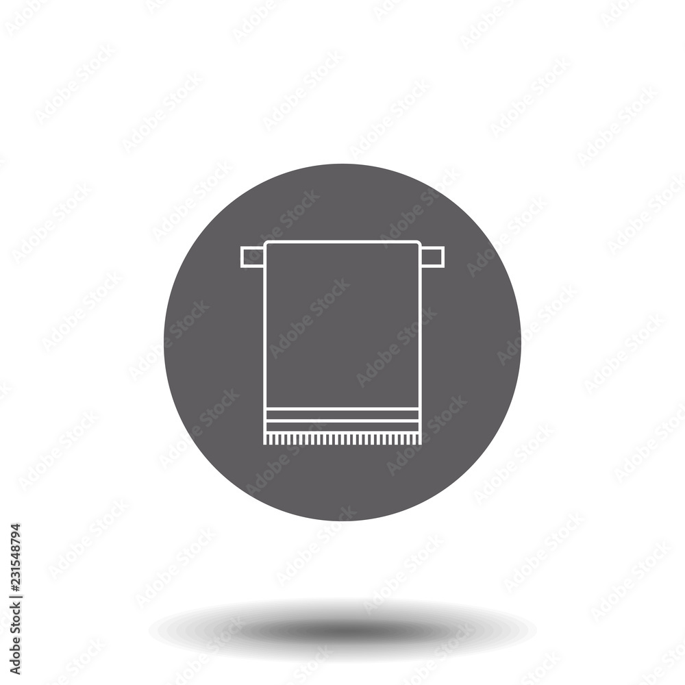 Bath towel on rack outline icon. linear style sign for mobile concept and web design. towel hanging simple line vector icon. Symbol, logo illustration.