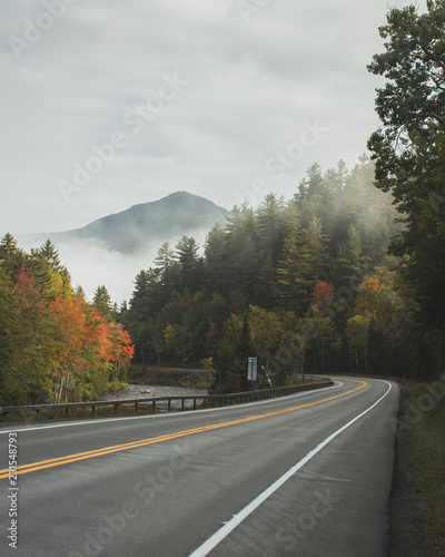 Wallpaper Mural foggy fall roadscape with mountain #2 Torontodigital.ca