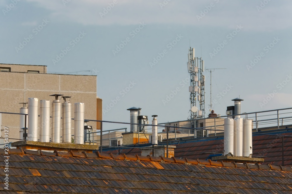 Obraz premium Roofs and chimneys