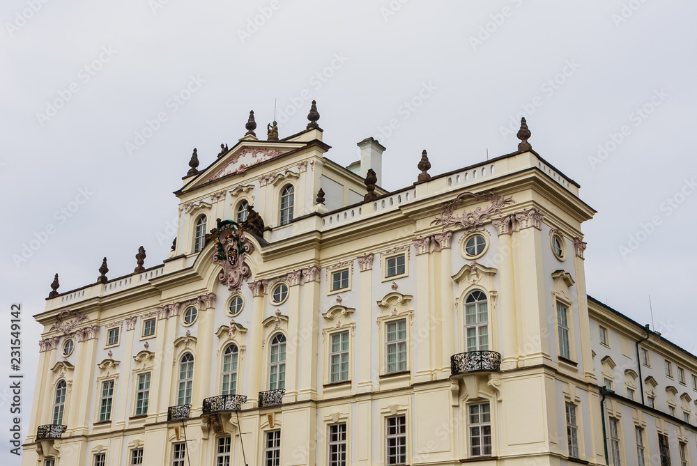 Archbishop's Palace on the Castle Square near the main entrance in The Prague Castle. Prague, Czech Republic.