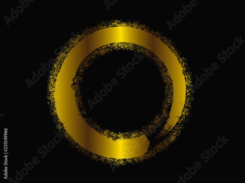 手書き風・金色エンソー（禅サークル）｜Hand-Drawn Gold Ensō (Zen Circle)