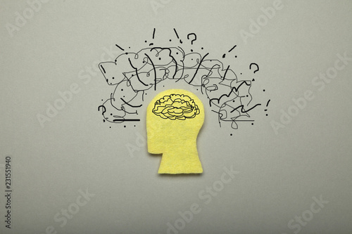 Cuadro en lienzo Mental stress, mind pressure. Negative brain overload.