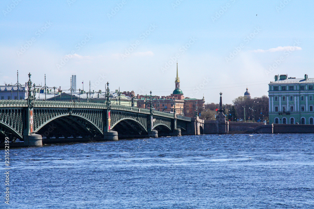 Saint-Petersburg. Neva. Troitsky bridge.