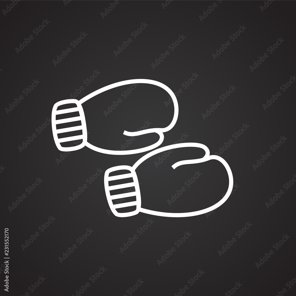 Christmas mittens thin line on black background icon Christmas mittens thin line on black background icon