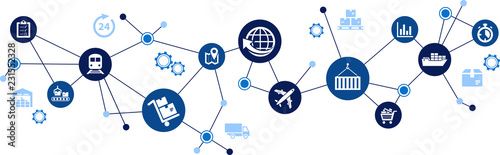 supply chain management concept - vector illustration