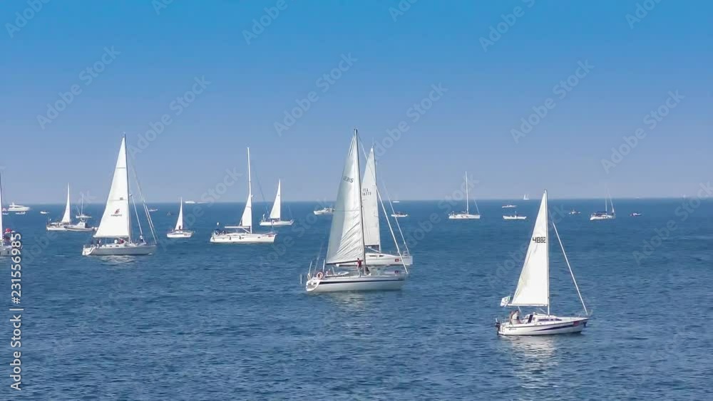 Sailing boat race, Regatta Barcolana, in the Gulf of Trieste, Italy, full HD video Sailing boat race, Regatta Barcolana, in the Gulf of Trieste, Italy, full HD video