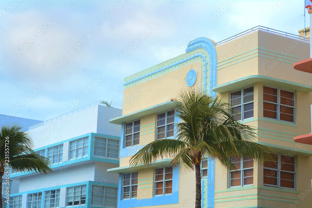 Obraz premium Art Deco buildings in Miami, Florida
