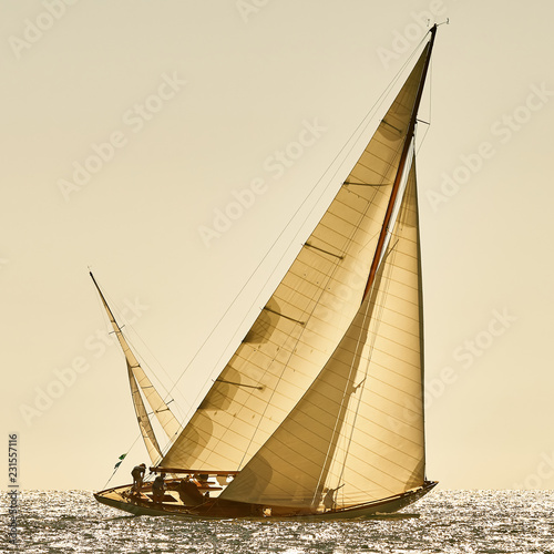 Sailing yacht race. Yachting. Sailing. Regatta. Classic sail yachts 