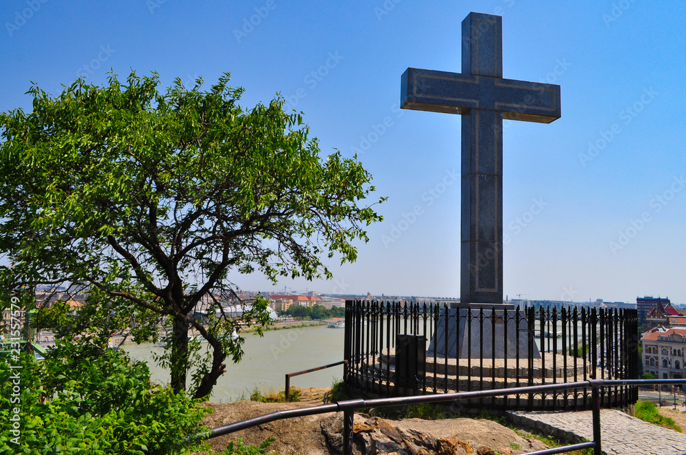cross on a mountain in budapest overlooking the danube cross on a mountain in budapest overlooking the danube
