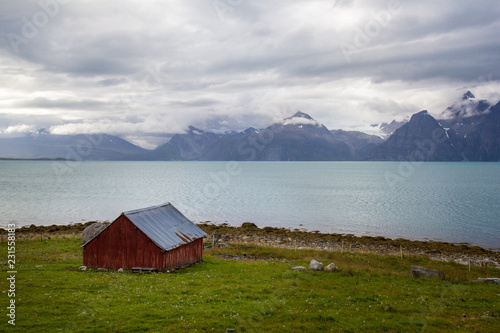 hut by fjord