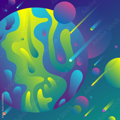 Space and planets abstract gradient background.