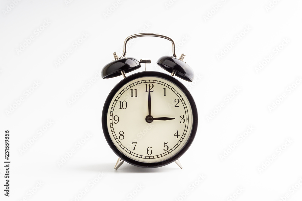 Clock isolated on white background with selective focus and crop fragment Clock isolated on white background with selective focus and crop fragment