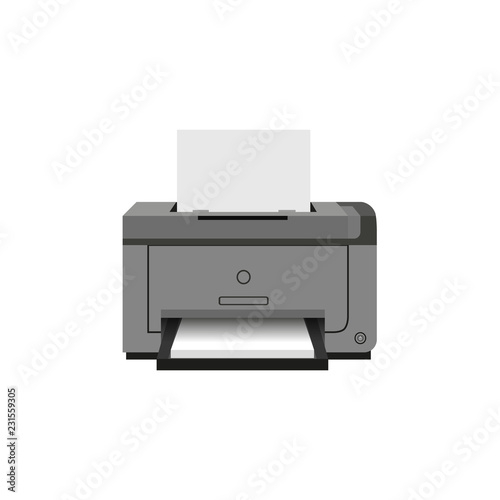 Laser jet printer icon. Office working equipment. Vector illustration for design.