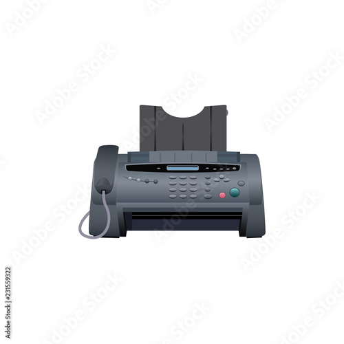 Fax machine icon. Office working equipment. Vector illustration on a white background for design.