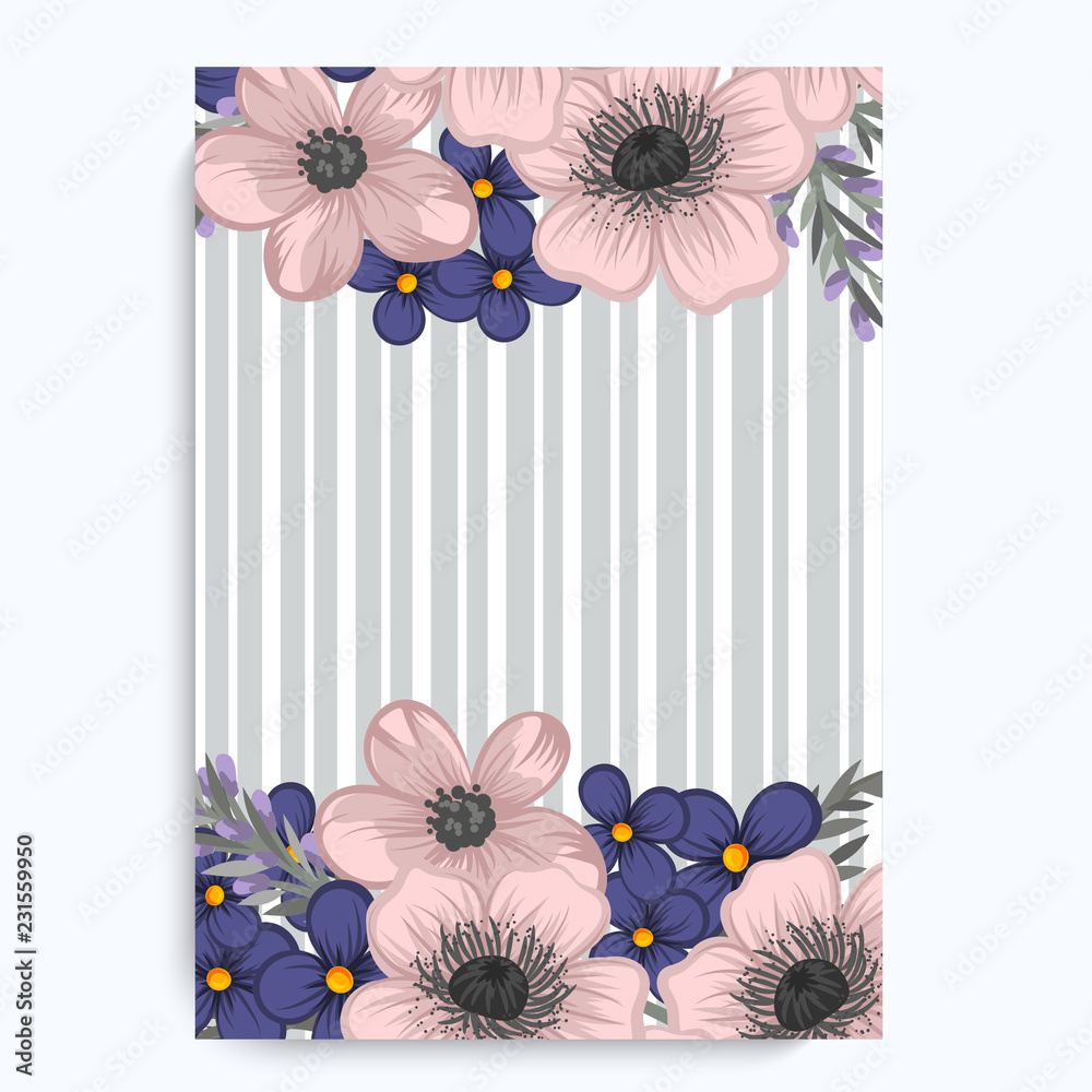 Obraz premium Floral frame with colorful flower.