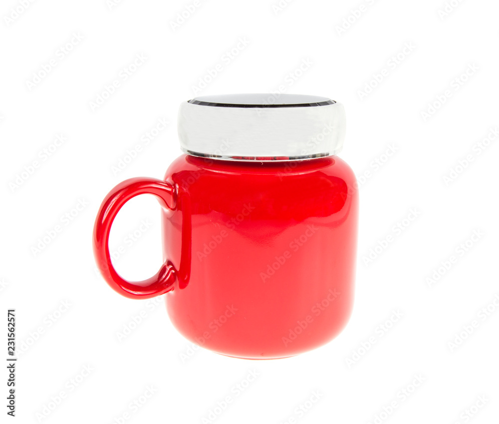 red thermo cup isolated on white background red thermo cup isolated on white background