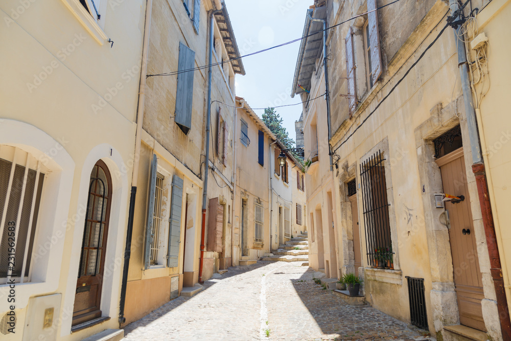 narrow street in old town of Arles France