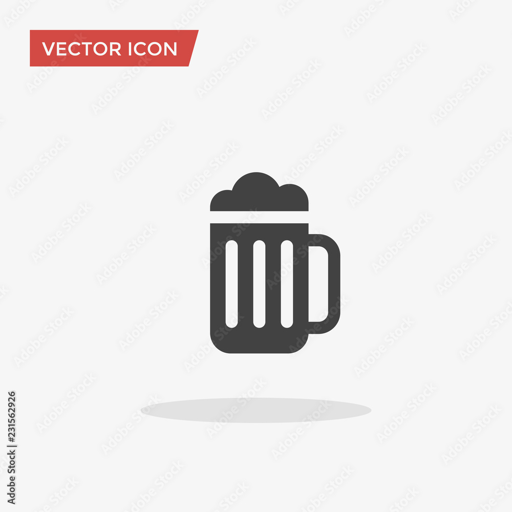 Beer Icon in trendy flat style isolated on grey background. Beer glass symbol for your web site design, logo, app, UI. Vector illustration, EPS10. Beer Icon in trendy flat style isolated on grey background. Beer glass symbol for your web site design, logo, app, UI. Vector illustration, EPS10.