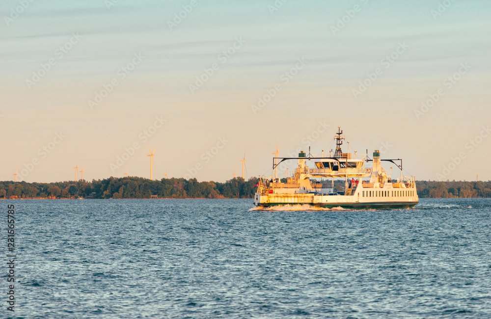 Fototapeta premium Vehicle ferry crossing open water