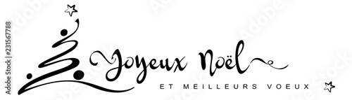 JOYEUX NOËL noir sur fond blanc