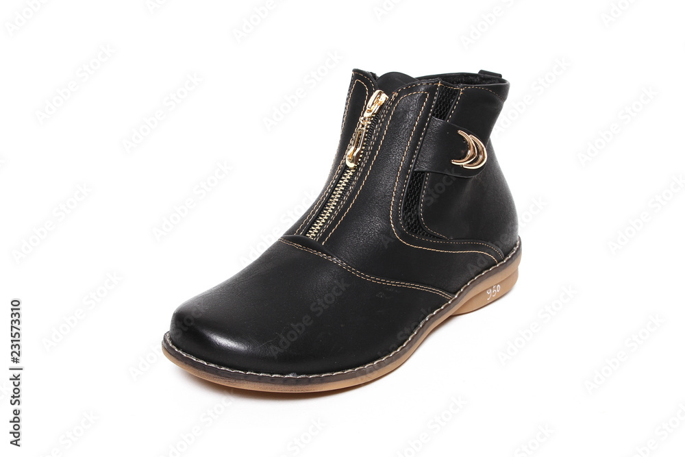 Women's demi-season shoes leather isolated on white background Women's demi-season shoes leather isolated on white background
