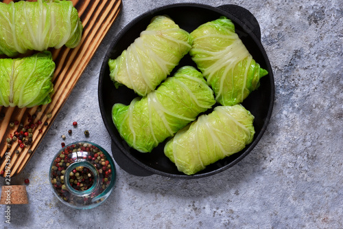 Savoy cabbage rolls with meat and rice. Vegan cabbage rolls.