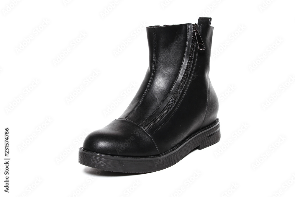 Women's demi-season shoes leather isolated on white background