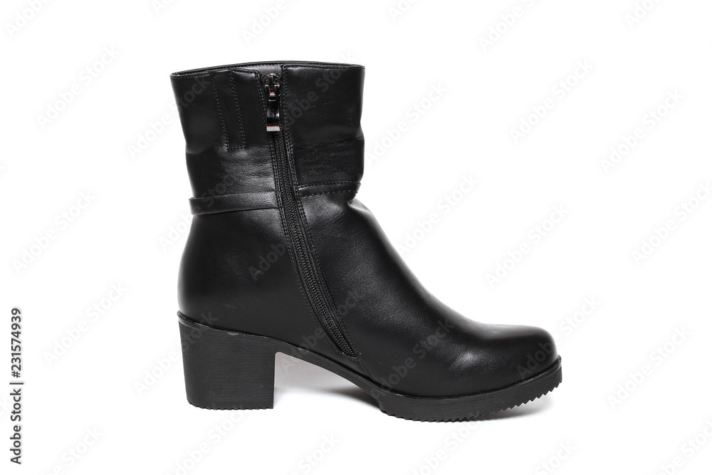 Women's demi-season shoes leather isolated on white background