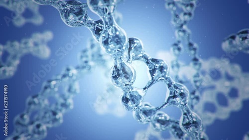 Wallpaper Mural Animation of rotation DNA helix or molecule from glass and crystal and chemical formulas on backdrop. Animation of seamless loop. Torontodigital.ca