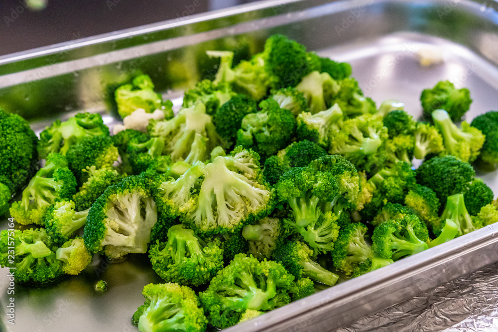 Prepared Broccoli in Plastic Container fof Wedding Meal