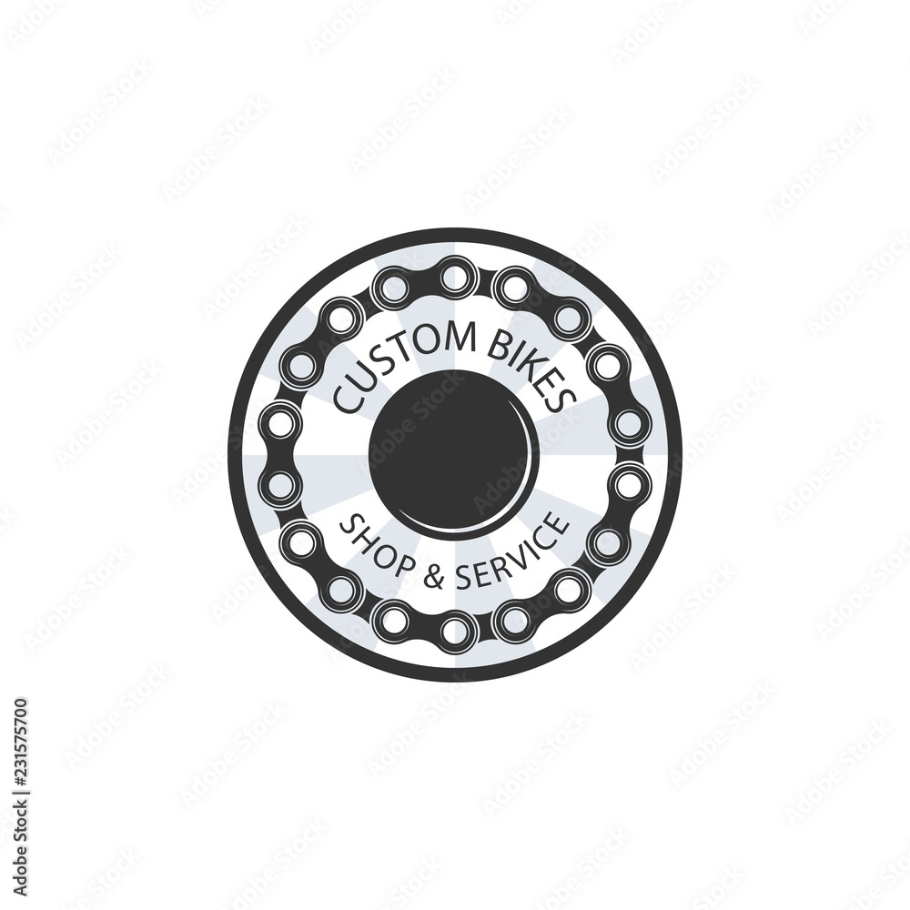 Custom Bike icon, bicycle shop and service Custom Bike icon, bicycle shop and service