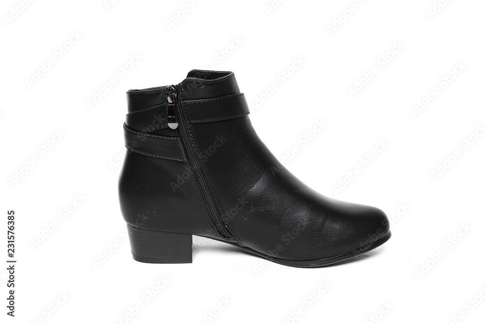 Women's demi-season shoes leather isolated on white background Women's demi-season shoes leather isolated on white background