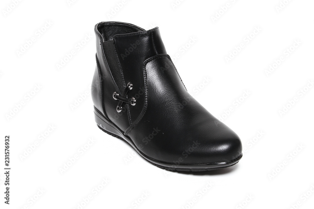 Women's demi-season shoes leather isolated on white background Women's demi-season shoes leather isolated on white background