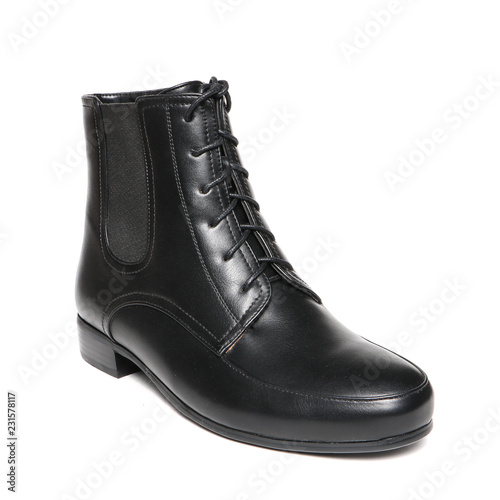 Women's demi-season shoes leather isolated on white background