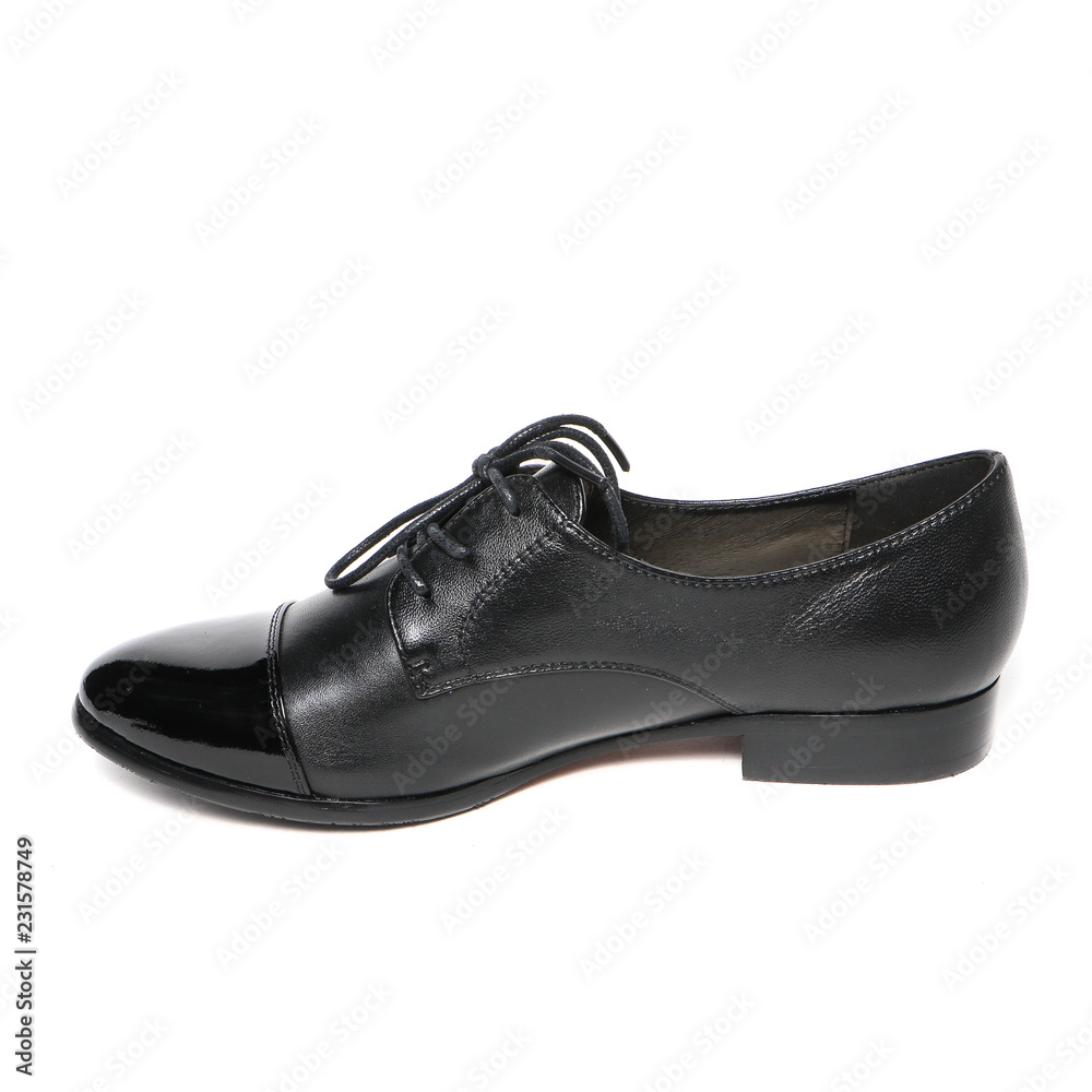 Women's demi-season shoes leather isolated on white background Women's demi-season shoes leather isolated on white background