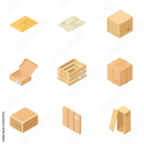 Conduit icons set. Isometric set of 9 conduit vector icons for web isolated on white background