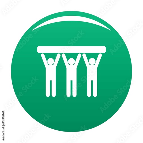 Strong teamwork icon. Simple illustration of strong teamwork vector icon for any design green