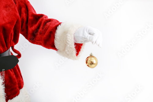 Father Christmas with Baubel on white