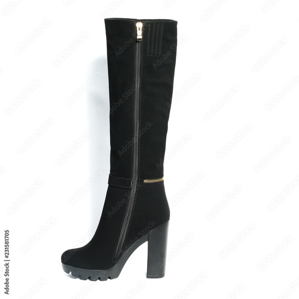 Women's demi-season shoes leather isolated on white background