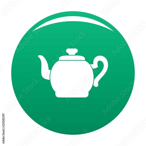Teapot with cap icon. Simple illustration of teapot with cap vector icon for any design green