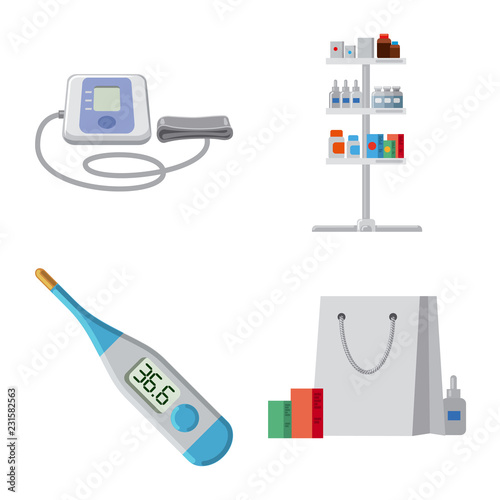 Vector design of pharmacy and hospital logo. Collection of pharmacy and business stock symbol for web.