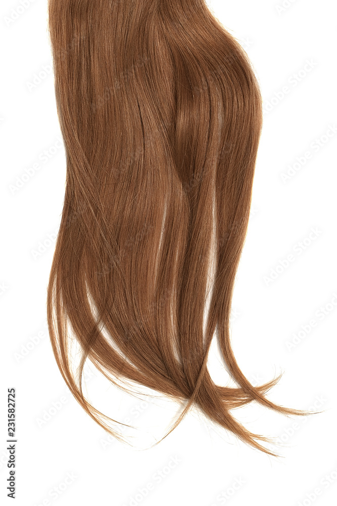 Disheveled brown hair isolated on white background Disheveled brown hair isolated on white background