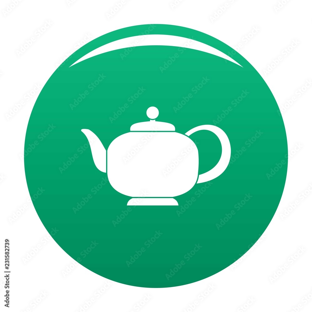 Teapot with handle icon. Simple illustration of teapot with handle vector icon for any design green Teapot with handle icon. Simple illustration of teapot with handle vector icon for any design green