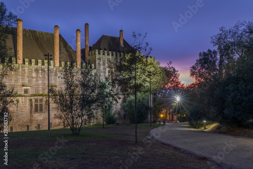 Принти на полотні Paco dos Duques de Braganca at sunset, Guimaraes Portugal