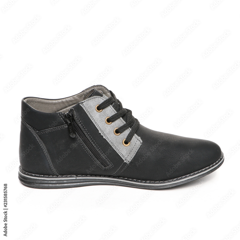 Office leathers man shoes isolated on white