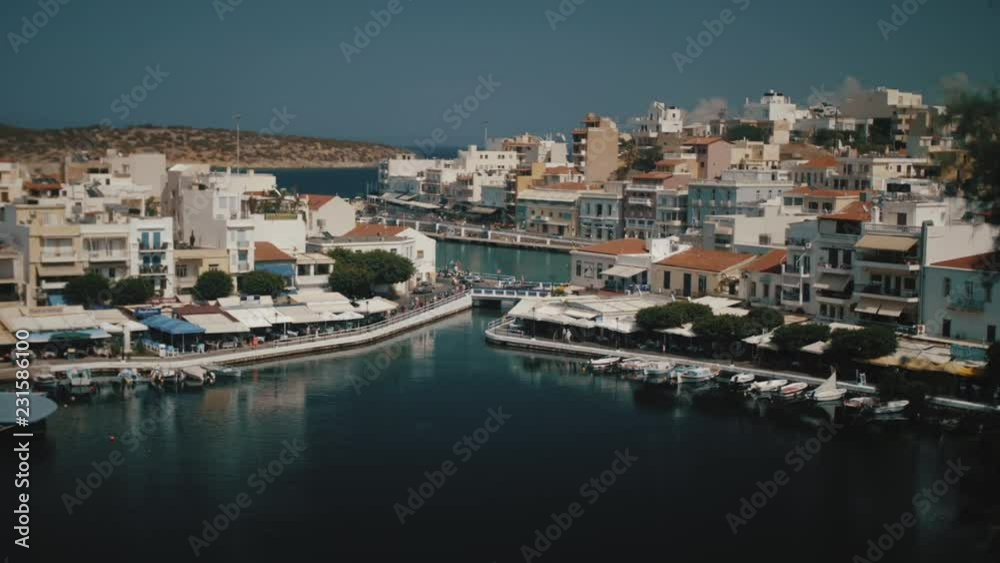 Agios Nikolaos and Voulismeni lake in Crete island, Greece. Agios Nikolaos and Voulismeni lake in Crete island, Greece.