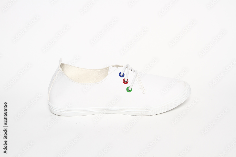 Women's shoes leather isolated on white background