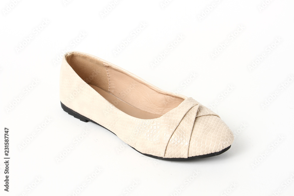 Women's shoes leather isolated on white background Women's shoes leather isolated on white background