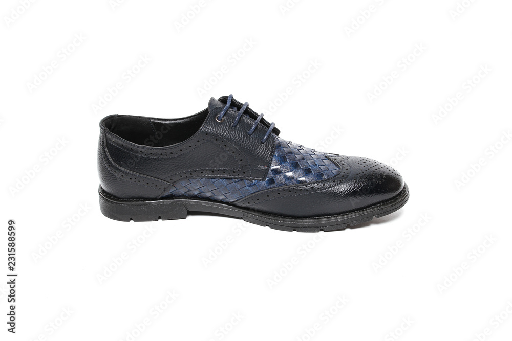 Office leathers man shoes isolated on white