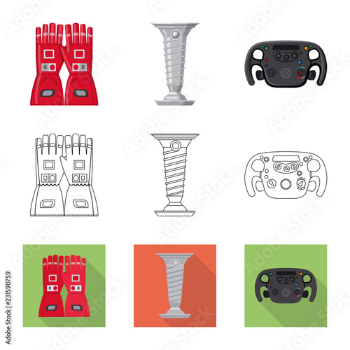 Isolated object of car and rally symbol. Collection of car and race stock symbol for web.